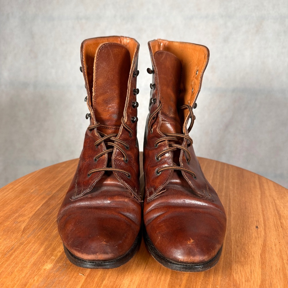 Joan & David vintage Lace Up Boots Women Size 8 Brown Good Leather Victorian - Picture 2 of 14